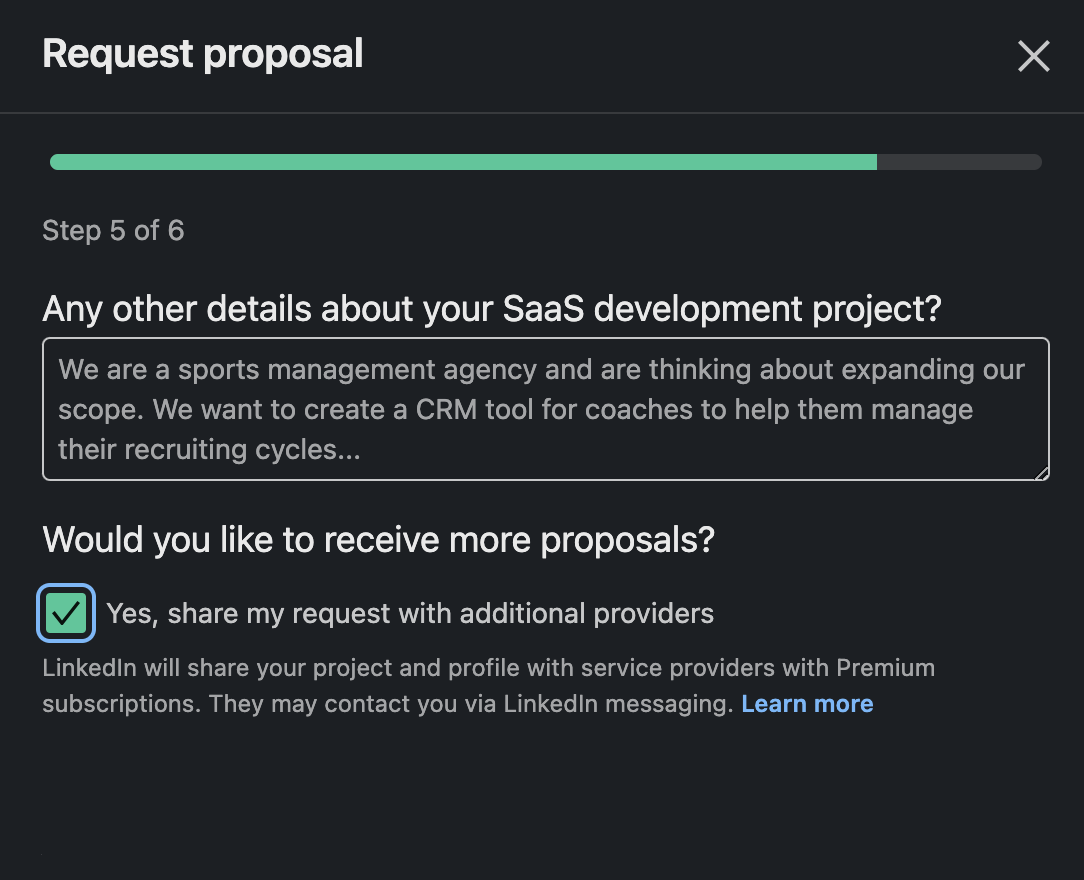 Proposal form